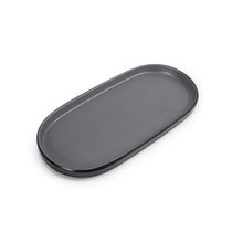 Petisqueira Prato Oval Preto Cinza Melanina 23cm