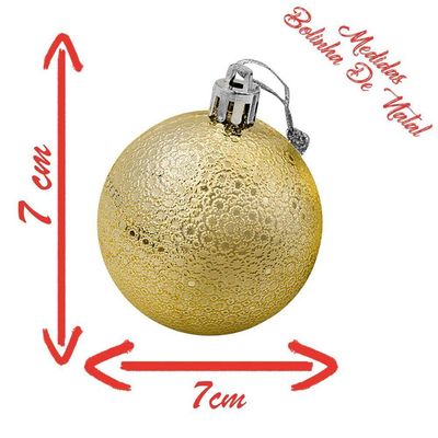 Kit 12 Bolas Natalinas Enfeite árvore De Natal 7cm Dourado