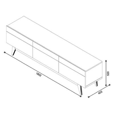 Rack Bancada Classic 3 Gavetas E Painel Para Tv Suspenso Ripado Loft 1.8 Off White Nature - Imcal