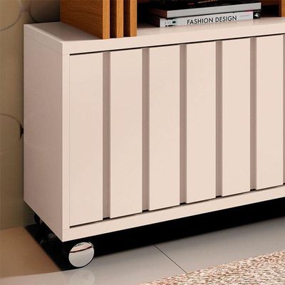 Rack Bancada Para Sala Rivera 1.3 Off White Cinamomo – Hb Móveis