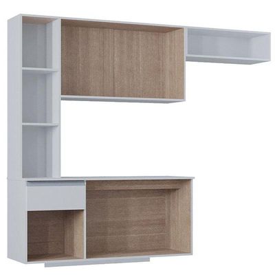 Cozinha Suspensa Com Balcão Mel 163 Cm Branco– Poquema