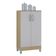 Cômoda 867 4 Gavetas Com Armário Multiuso 2 Portas Pequeno Damasco Off White - Poquema