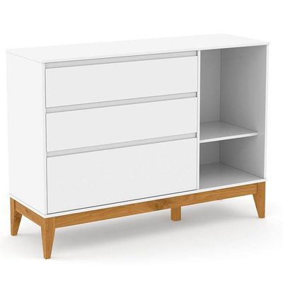 Quarto De Bebê Nature Clean 4 Portas Com Berço Unique Branco Soft Eco Wood E Colchão Gazin – Matic