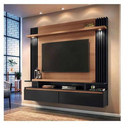 Painel Para Tv Home Suspenso Cosmo Nature Preto - Hb Móveis