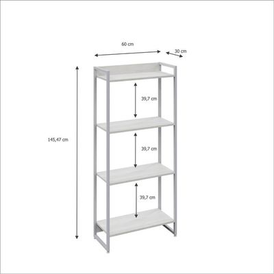 Estante Dynamica 60x30x146cm C/04 Prateleiras Snow / Est.branca Snow / Est.branca