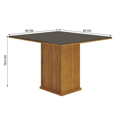 Mesa De Jantar Napoli 90x90 Reto Freijó Decor Chumbo – Leifer Móveis