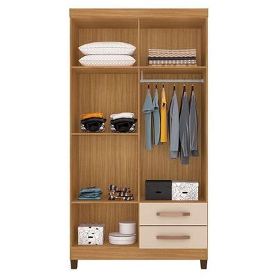 Guarda Roupa Solteiro Modena Com 4 Portas E Cômoda Sapateira Cannes Carvalho Americano Off White – Incorplac