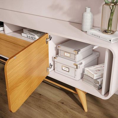 Estante Home Theater Nobre Off White Cinamomo E Kit Mesa De Centro Sky Off White– Hb Móveis