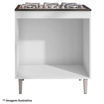 Balcão Para Cooktop Andréia Amêndoa Branco - Ajl