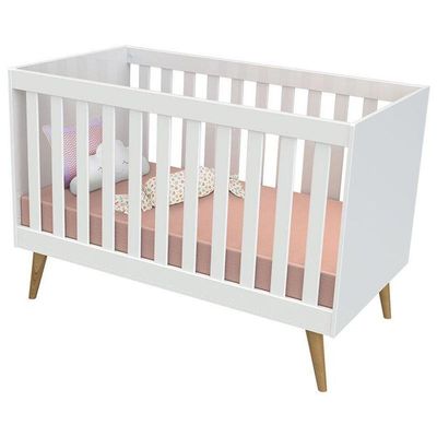 Berço Americano Ludmila Com Cômoda Infantil Duda Branco Acetinado Bétula - Carolina