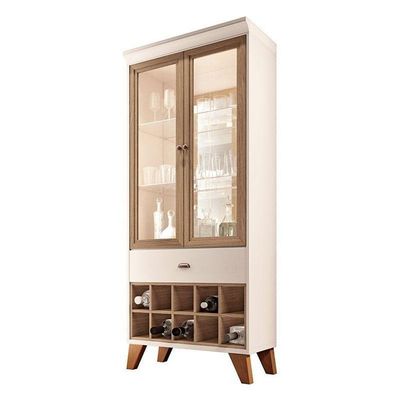 Buffet Melodia E Cristaleira ópera Off White Castanho – Hb Móveis