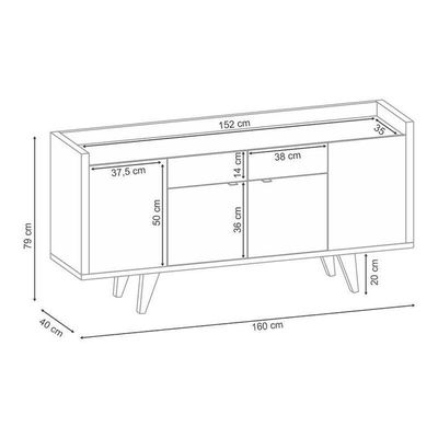 Buffet Melodia E Cristaleira ópera Off White Castanho – Hb Móveis