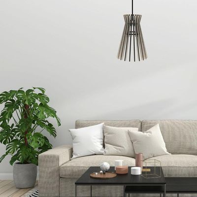 Luminária Teto Tipo Pendente Havana Mdf - Completa Cor: Mdf Cru