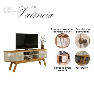 Rack Bancada Ambiente Valência Cumaru Opala – Madetec