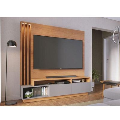 Estante Home Theater Humaita Freijó Cinza Acetinado - Colibri