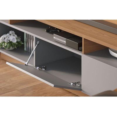Estante Home Theater Humaita Freijó Cinza Acetinado - Colibri