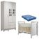 Berço Americano Mirelle E Guarda Roupa Mariah 3 Portas Branco Brilho Com Colchão – Carolina