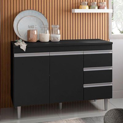 Balcão De Pia Andréia 120 Cm Preto – Ajl