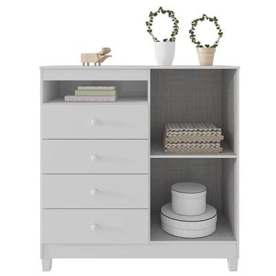 Quarto Bebê 6 Portas Ternura Baby E Mini Berço Moisés Alegria Com Colchão Branco Flex - Incorplac