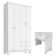Mini Berço Moisés Alegria Com Colchão E Guarda Roupa Ternura Baby 4 Portas Branco Flex - Incorplac