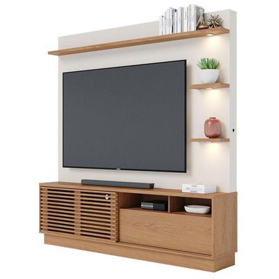 Estante Home Theater Ambiente Campeche Freijó Off White Matte - Colibri