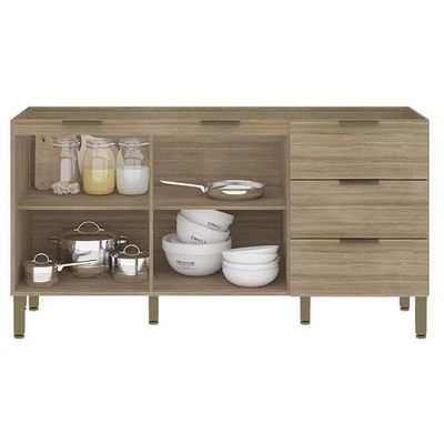 Balcão De Pia Glam 160 Cm Freijó - Kits Paraná