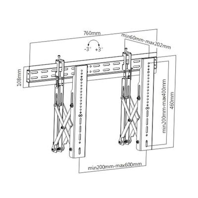 Suporte Para Videowall De Parede Tv 37 A 70 C/ Sistema Pop-out Lvw02-46t Elg