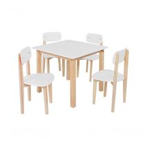 Kit Colore Mesa Com 4 Cadeiras Infantil Branca