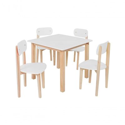 Kit Colore Mesa Com 4 Cadeiras Infantil Branca