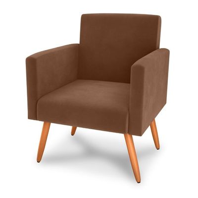 Poltrona Para Decoração Sara Veludo Ferrugem