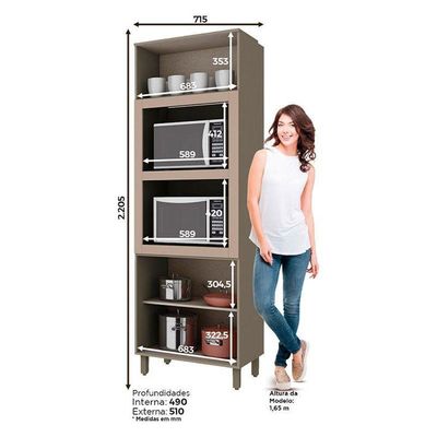 Armário Paneleiro Torre Quente 2 Fornos Connect Duna Cristal – Henn