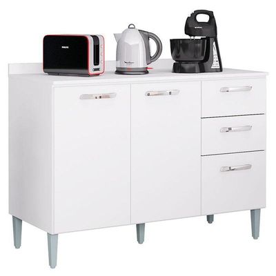 Balcão De Cozinha Ambiente Lavinia Branco - Poquema