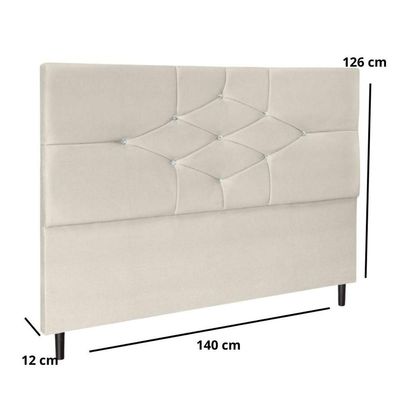 Cabeceira Cama Box Casal 140cm Camboriú Suede Bege E-frame