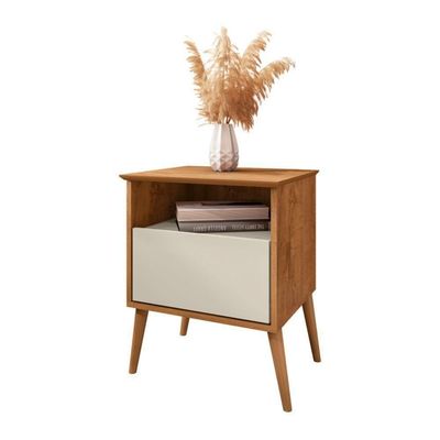 Mesa De Cabeceira 1 Gaveta Londres Naturalle Off White