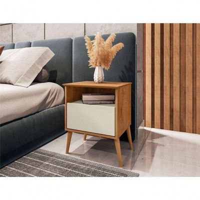 Mesa De Cabeceira 1 Gaveta Londres Naturalle Off White