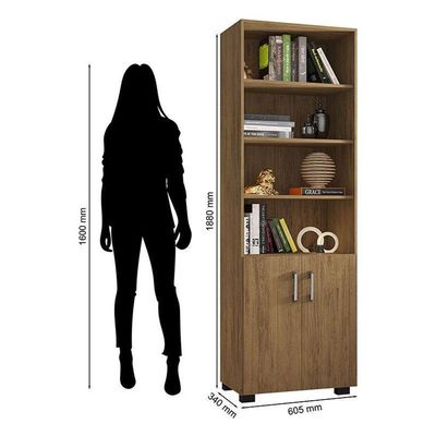 Livreiro Office Com Portas Pequenas Freijó - Móveis Leão