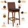 Kit 04 Banquetas Altas Cozinha Sala Jantar Fixa Mila B04 Couríssimo Marrom Linho Chumbo - Lyam Decor