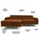 Sofá 4 Lugares com Chaise Esquerdo Para Sala Molino 255cm D02 Veludo Telha C-262 - Lyam Decor