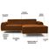 Sofá 3 Lugares com Chaise Direito Para Sala Molino 230 cm D02 Veludo Telha C-262 -Lyam Decor
