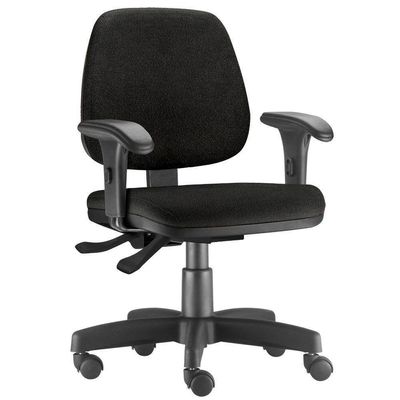 Kit 02 Cadeiras Giratória Job L02 Executiva Ergonômica Escritório Couro Sintético Preto - Lyam Decor