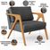 Poltrona Decorativa Para Sala Estar Pietra Estrutura De Madeira L02 Linho Cinza Escuro - Lyam Decor