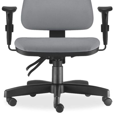Cadeira de Escritório Giratória Executiva Ergonômica Sky L02 Couro Sintético Cinza - Lyam Decor