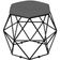 Kit 02 Puffs Decorativo Aramado Preto Six L02 Suede Cinza - Lyam Decor