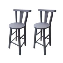 Kit 2 Banquetas Cor Preto Acetinado De Madeira Bv Magazine