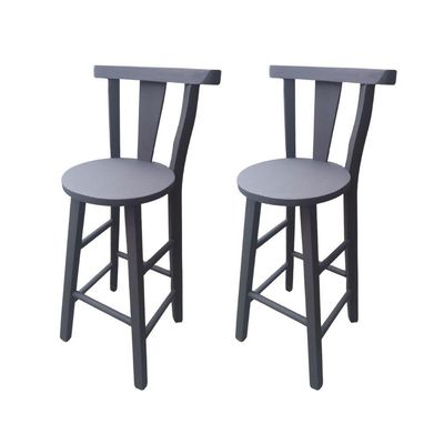 Kit 2 Banquetas Cor Preto Acetinado De Madeira Bv Magazine