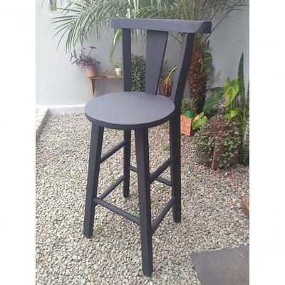 Kit 2 Banquetas Cor Preto Acetinado De Madeira Bv Magazine
