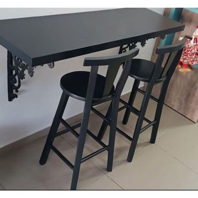 Kit 2 Banquetas Cor Preto Acetinado De Madeira Bv Magazine