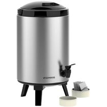 Garrafão Térmico Aço Inox tipo Botijão 9,5L em Inox com torneira Preto Palace Soprano