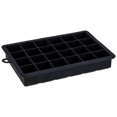 Forma De Gelo Silicone 24 Cubos 19,5x12,5x3cm Preto Weck Retangular Maleável Refrigeradores Drinks