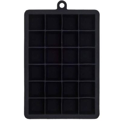 Forma De Gelo Silicone 24 Cubos 19,5x12,5x3cm Preto Weck Retangular Maleável Refrigeradores Drinks